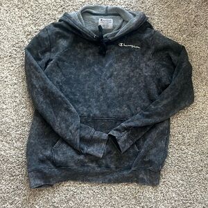 Champion Black acid wash hoodie